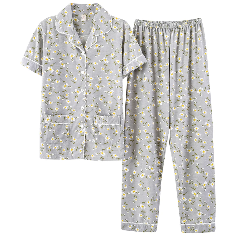 Модная летняя Хлопковая женская пижама 2020 года комплект для сна с маленьким