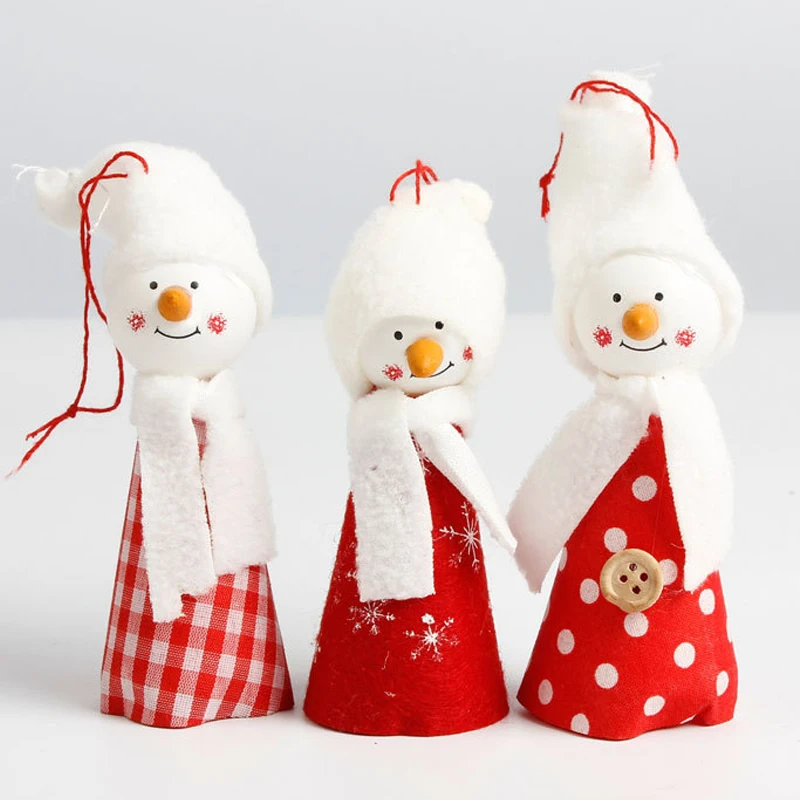 3PCS Red Christmas Angel Doll For Xmas Tree Decorations Pendant Christmas Hanging Ornament New Year Decoration Kids Gift