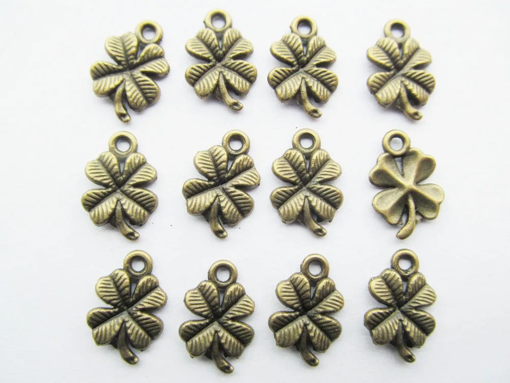 

40pcs 11mmx17mm Antique Silver tone/Antique Bronze Filigree Lucky Four Leaves Connector Pendant Charm/Finding,DIY Accessory