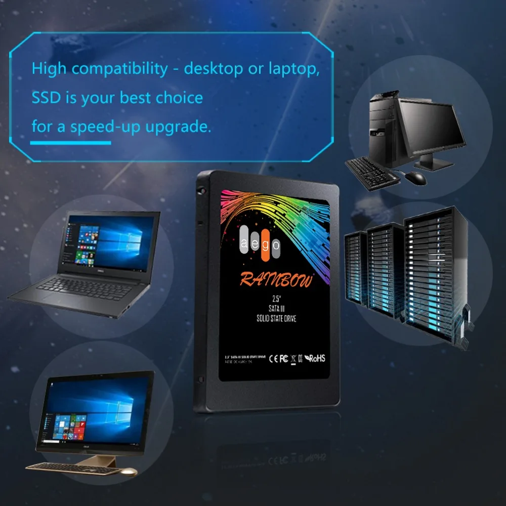 AEGO Высокое Качество SSD 120 GB 240 GB 480 ГБ встроенной твердотельный диск SATA3 жесткий диск для настольных ПК