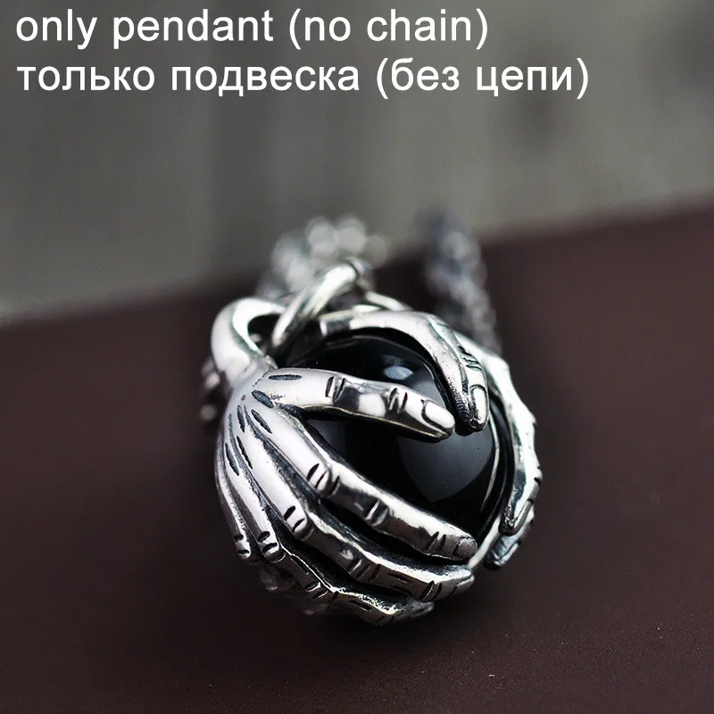 Only Pendant V. YA, уникальные тайские серебряные черные подвески с камнями, мужские ювелирные изделия в рок-стиле, особая ручная работа, подвеска из бисера, хорошее ювелирное изделие - Окраска металла: Only Pendant