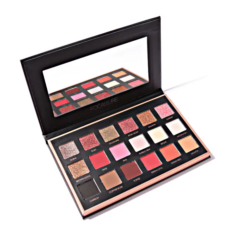 FOCALLURE 18Colors Eyeshadow Makeup Shimmer Matte Pigment Eye Shadow Cosmetics Mineral Nude Glitter Palette of Shades |