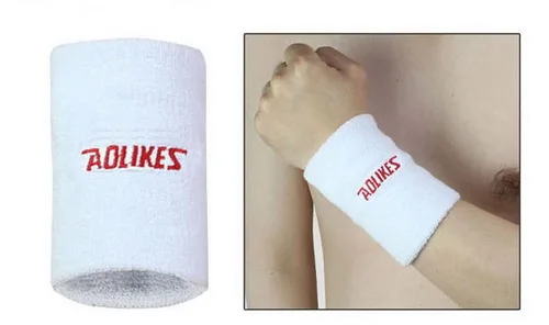 AOLIKES, 1 пара, спортивный Напульсник для занятий йогой и йогой, фитнес-браслет, спортивный напульсник, поддержка запястья для тенниса, бега, волейбола, zweetband - Цвет: 1 pair white