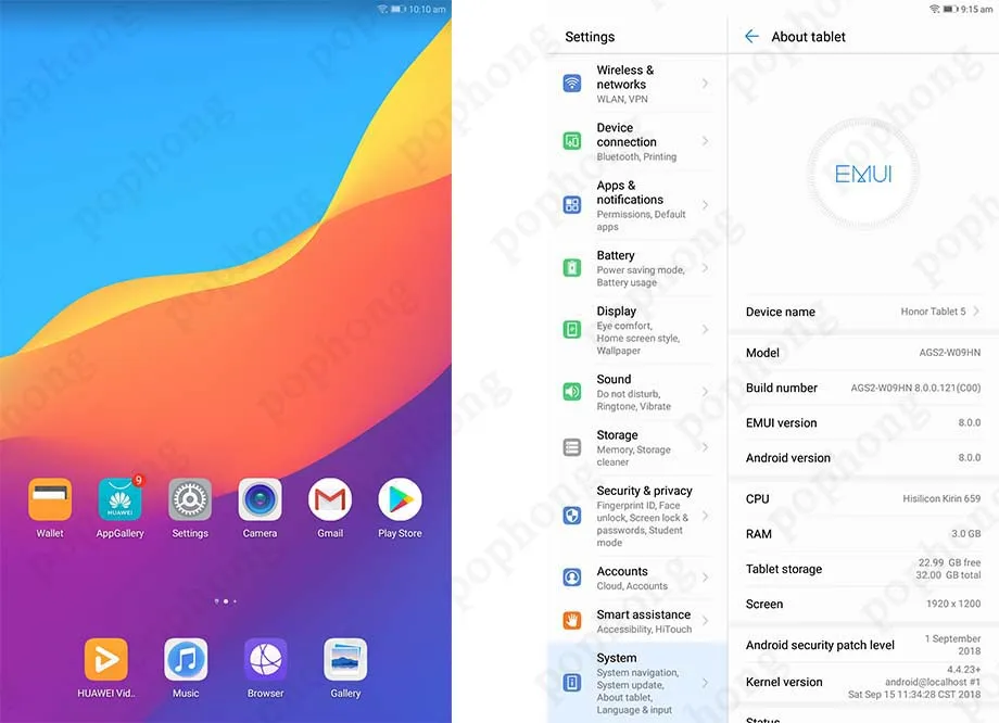 huawei Honor MediaPad T5 10,1 дюйма 1080 p Full HD яркие Дисплей Kirin 659 Octa Core Android 8,0 Tablet 5 двойного Камера ips
