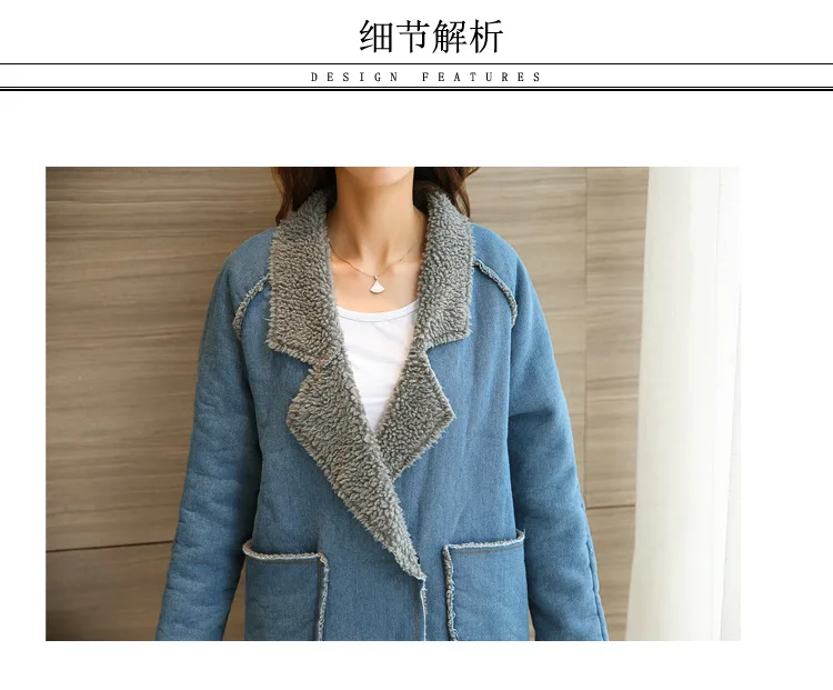 HGFS 2019 зимняя ковбойская парка с капюшоном и меховым воротником теплая джинсовая