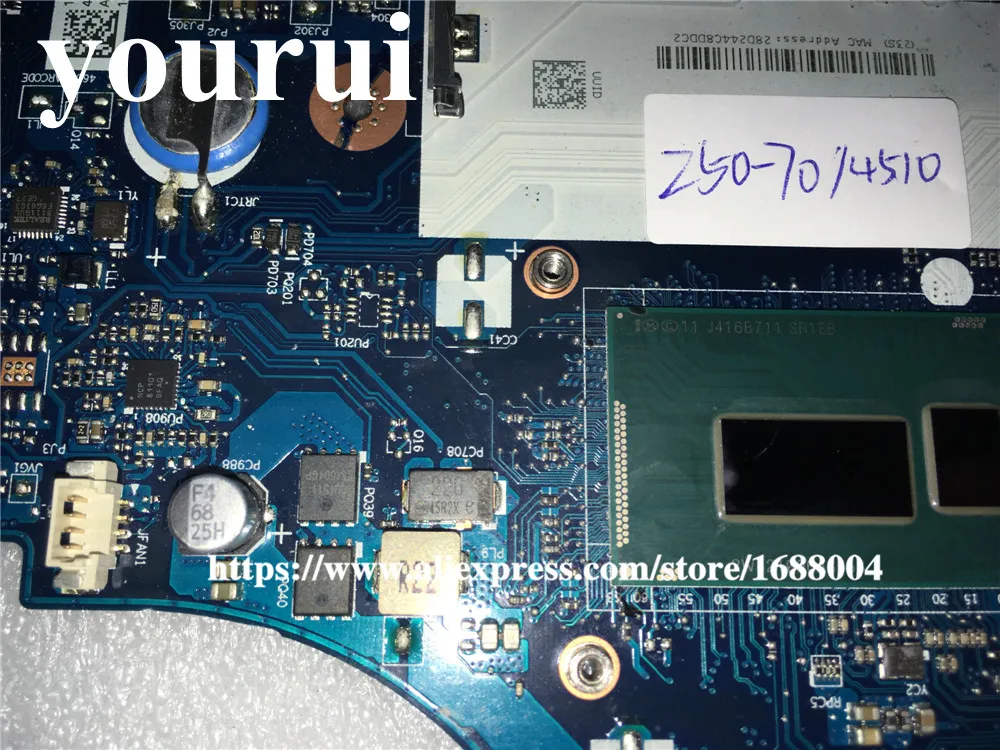 Высокое качество ACLUA/ACLUB NM-A273 для Lenovo Z50-70 Материнская плата ноутбука 5B20G45465 SR1EB I7-4510U