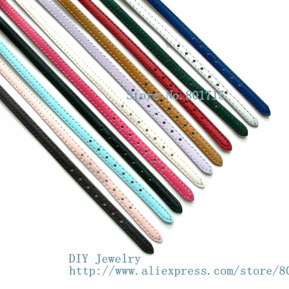 100 шт смешанных цветов 6 мм браслет из натуральной кожи может пройти через с