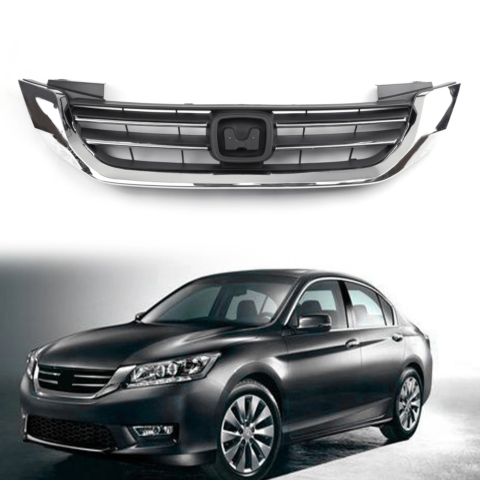 Areyourshop, радиатор переднего бампера, верхний хромированный гриль для Honda Accord 2013, Решетка переднего бампера, запчасти для стайлинга автомобилей