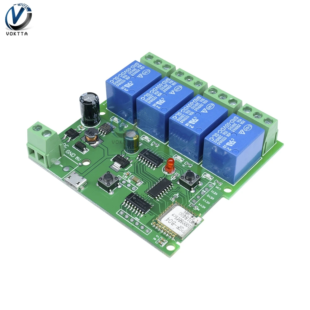 

DC 5 V-32 реле 4 Wifi реле канала модуль Беспроводной удаленного Управление выключатель Self-замок для умного дома Wi-Fi панель управления реле