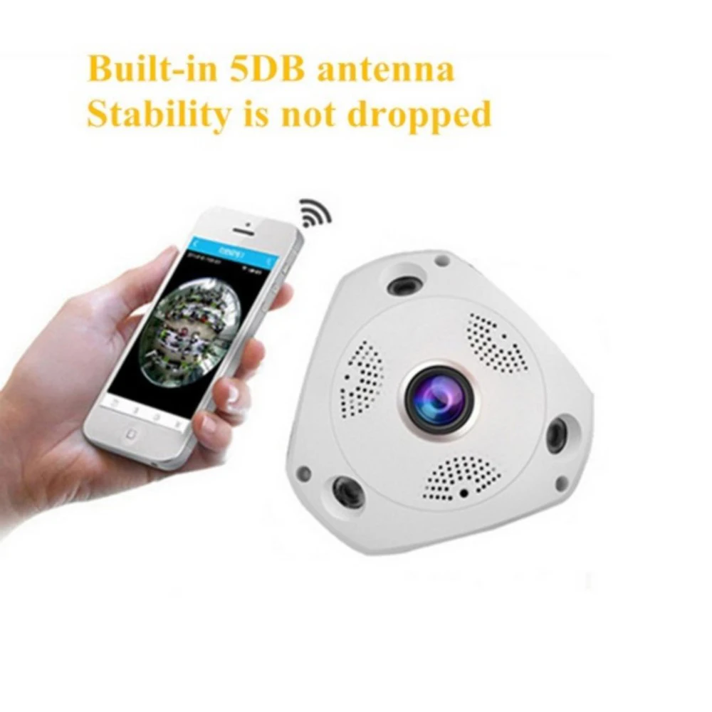 JCWHCAM 360 панорамная камера 960P VR IP WiFi объектив рыбий глаз МП 3D безопасности