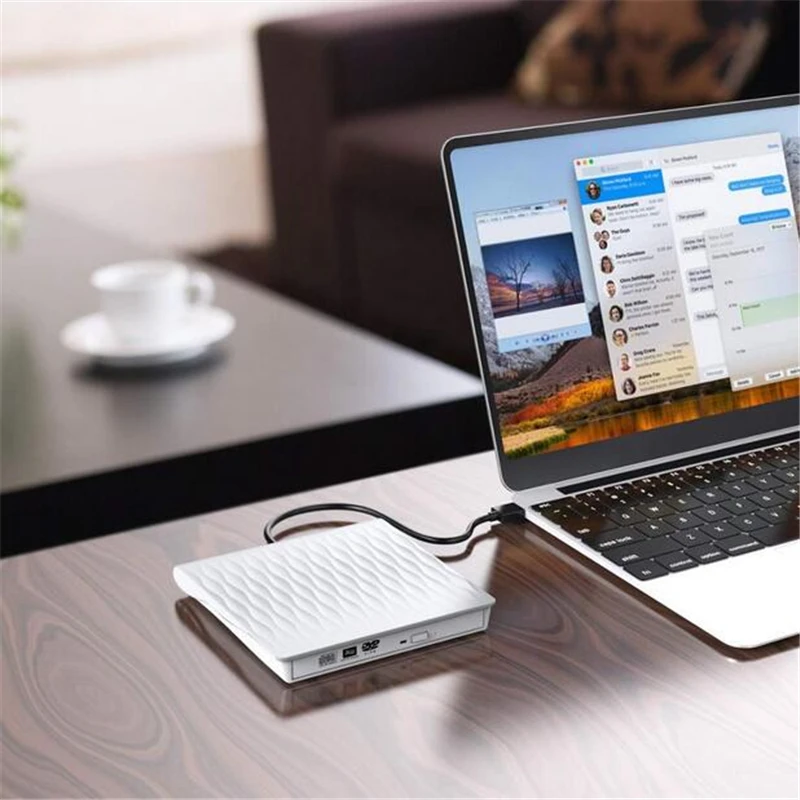 KuWFi внешний CD DVD горелка привод USB3.0 Тип C Порт Тонкий порт высокая скорость