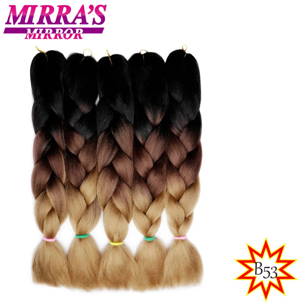 Mirra's Mirror Jumbo Вязание косичками волосы Омбре плетение синтетические накладные волосы наращивание волос для косичек 24 дюйма 100 г/упак