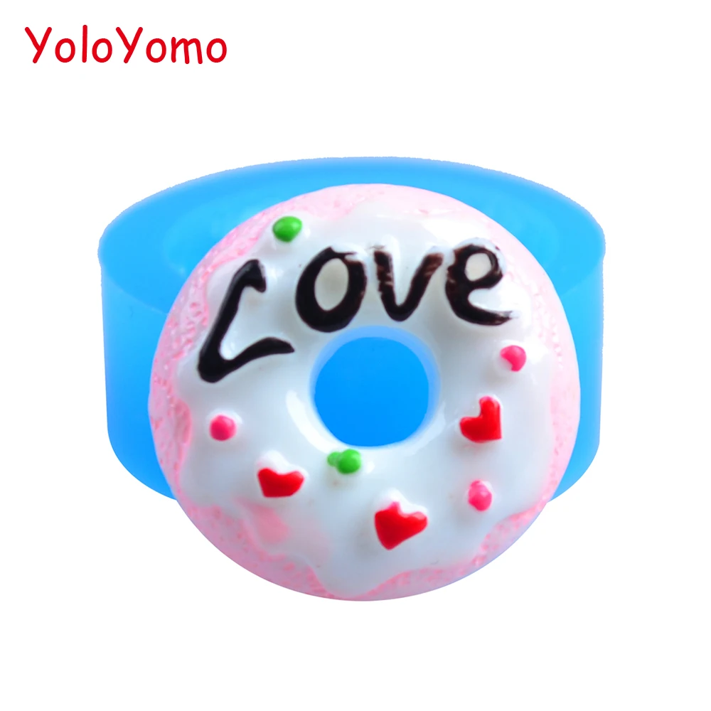 T016YL любовь Пончик силиконовая форма Decoden Kawaii миниатюрная форма сладости еда Fimo полимерные ювелирные изделия подвески