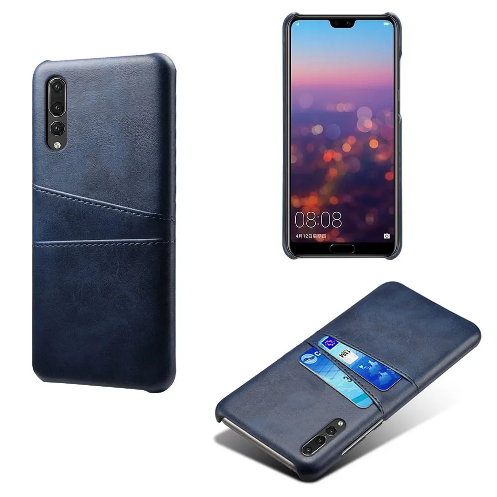 Navy Blue Чехол для huawei P20 P30 P10 Pro Lite Plus P9 P8 lite чехол со слотом для карт из искусственной кожи+ PC чехол s для huawei P8 P9 Lite P10 Plus P30 - Цвет: Navy Blue