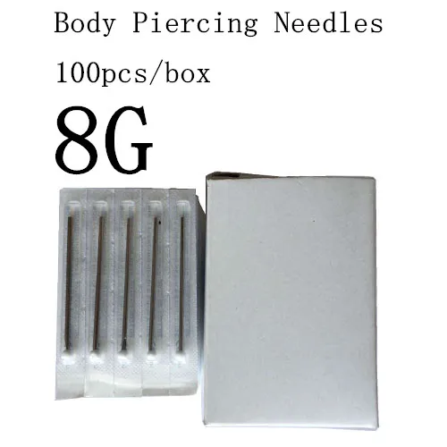 100 шт. стерильные иглы для пирсинга 8 г | Красота и здоровье