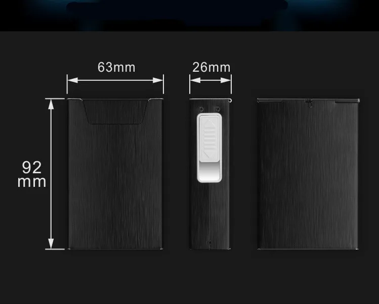 Сигаретный держатель коробка с электронная USB Зажигалка Беспламенное ветрозащитное табачный чехол для сигарет Зажигалка фото настроить подарок для мужчин