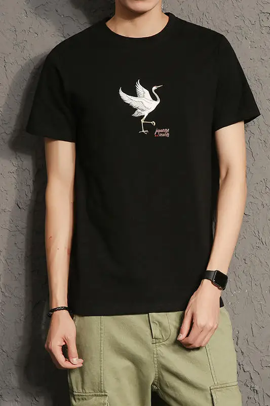 Летняя футболка с короткими рукавами для отдыха молодых мужчин принтом Красного