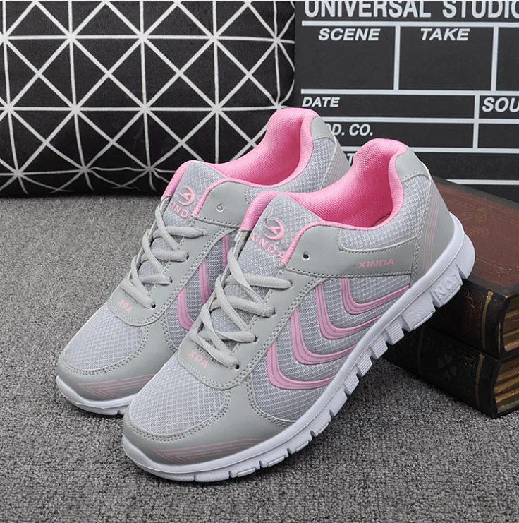 XEK Fast delivery Men casual shoes fashion breathable Walking mesh lace up flat sneakers 2018 tenis feminino WFQ45 | Обувь