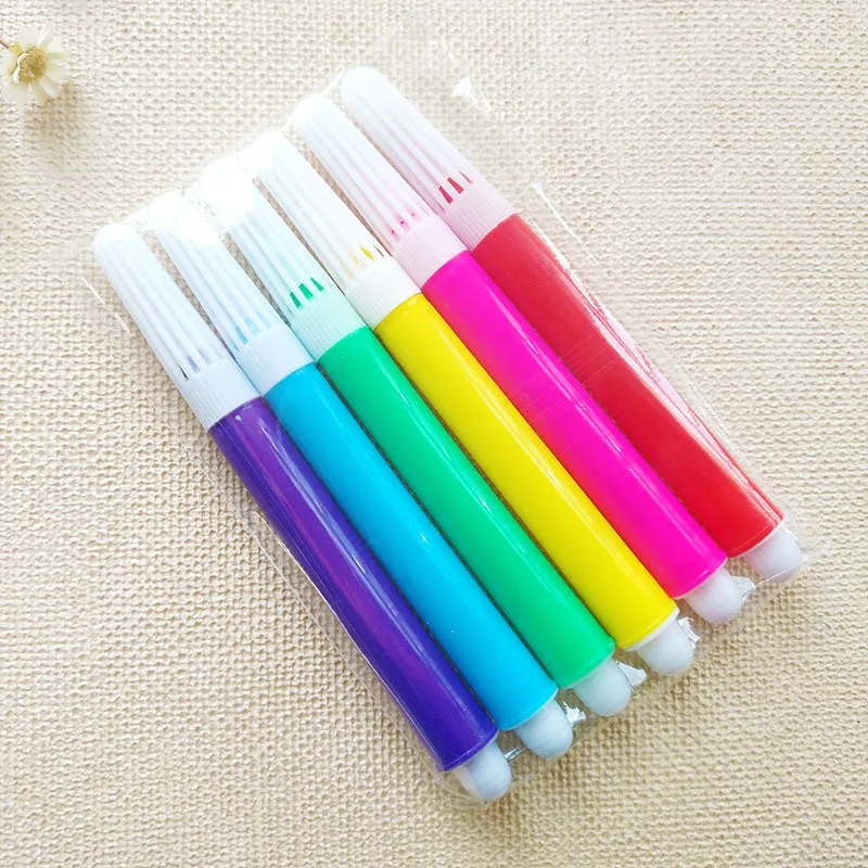 6 pens 1 шт. Детский DIY мешок для рисования, заполняющие цвета, Обучающие Развивающие игрушки для рисования детей, акварельная ручка для рисования - Цвет: 6 pens