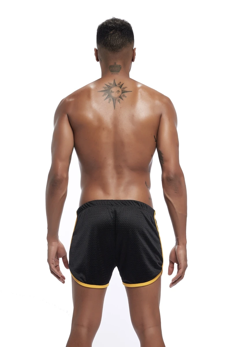 JOCKMAIL сетчатые дышащие быстросохнущие сексуальные мужские пляжные шорты спортивная одежда шорты для геев фитнес тренировки размера плюс M-3XL