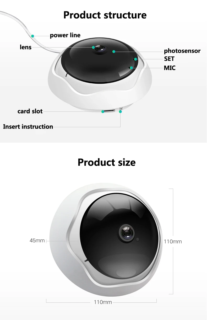 Панорамная ip-камера 5 Мп XM 360 degree, беспроводная сеть, WiFi, рыбий глаз, ip-камера безопасности, встроенный микрофон, wifi камера
