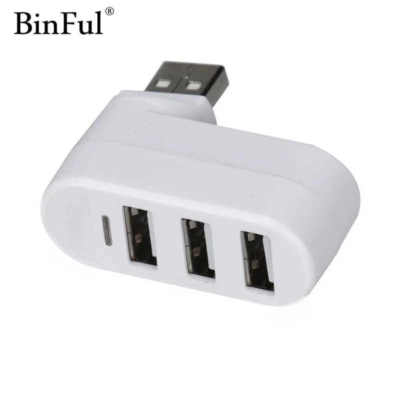 BinFul, Лучшая цена, высокоскоростной концентратор с 3 портами, USB 2,0, Мини Вращающийся usb-кабель, разветвитель, концентраторы и адаптеры для ПК, ноутбука