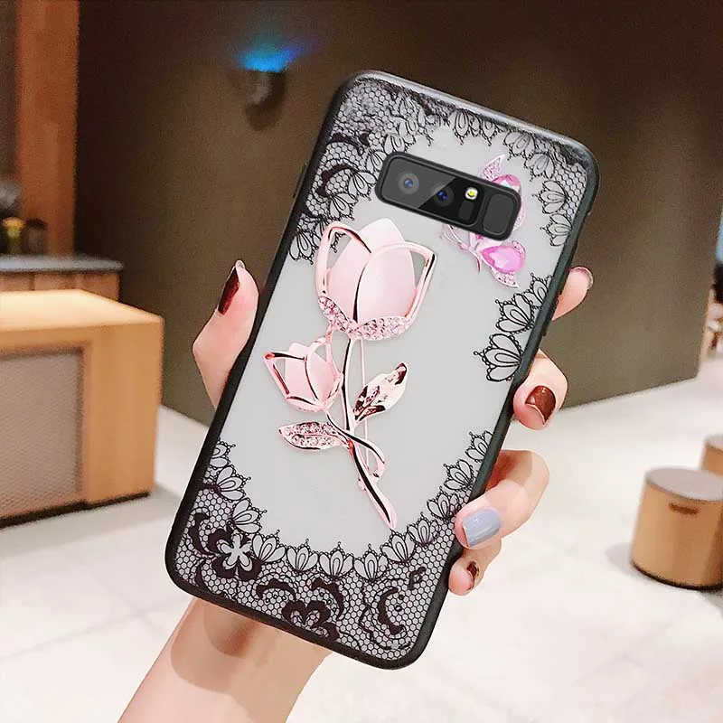 3D кружева цветок дрель чехол для samsung Galaxy S9 S8 S7 S6 края плюс Чехол Note 9 8 5 4 |