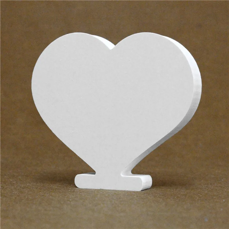 Stand heart Diy Freestanding thick 15MM Wood Wooden Letters White Alphabet Wedding Birthday Party Home Decorations Personalised Name Design - Цвет: Stand heart