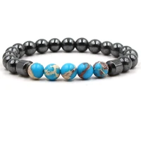 fashion charm bracelets for men women jewelry non magnetic environmentally friendly black stone colorful beads chakra bracelet