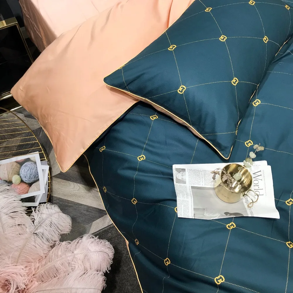 Комплект постельного белья из 100% хлопка комплект двуцветного покрывала перкаль