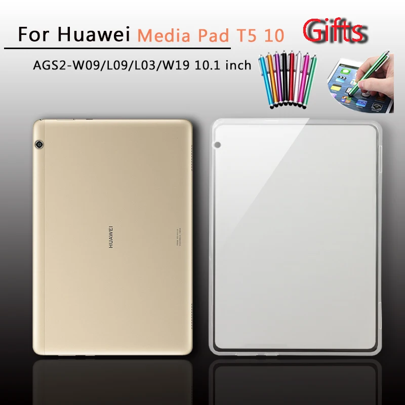 ForHuawei T5 10 Силиконовый чехол для huawei MediaPad T3 7 3g Wi-Fi/Медиа Pad T3 10 8/T5 10,1 мягкий чехол для планшета из Уретанового термопластика чехол Tab T1 T2 7,0 8,0 10 Pro - Цвет: ForHuawei T5 10