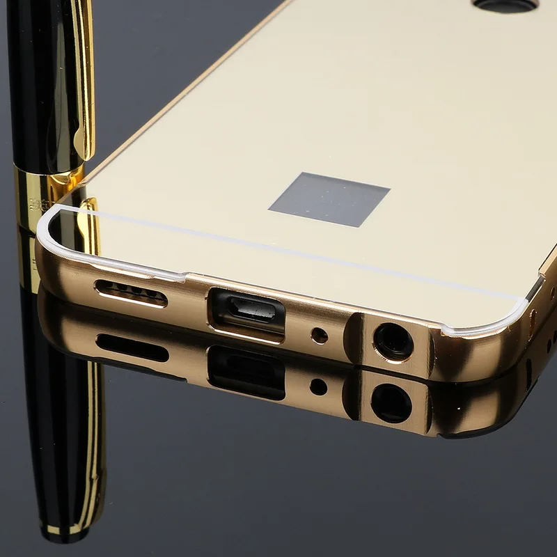 Умный чехол для huawei P, алюминиевая металлическая жесткая рамка, акриловый зеркальный чехол s для huawei PSmart, чехол Coque FIG-LX1 P Smart