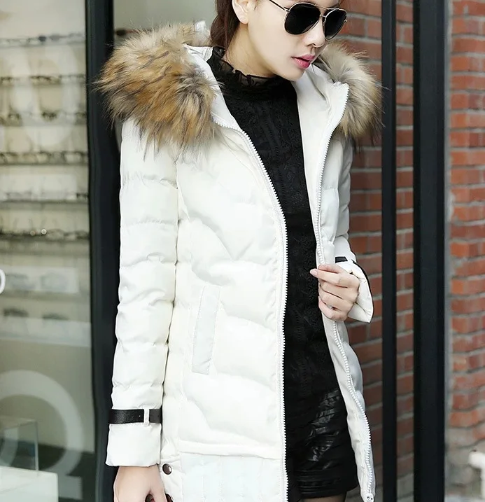 Новая мода 2020 Длинная зимняя куртка Женская с большим меховым воротником и