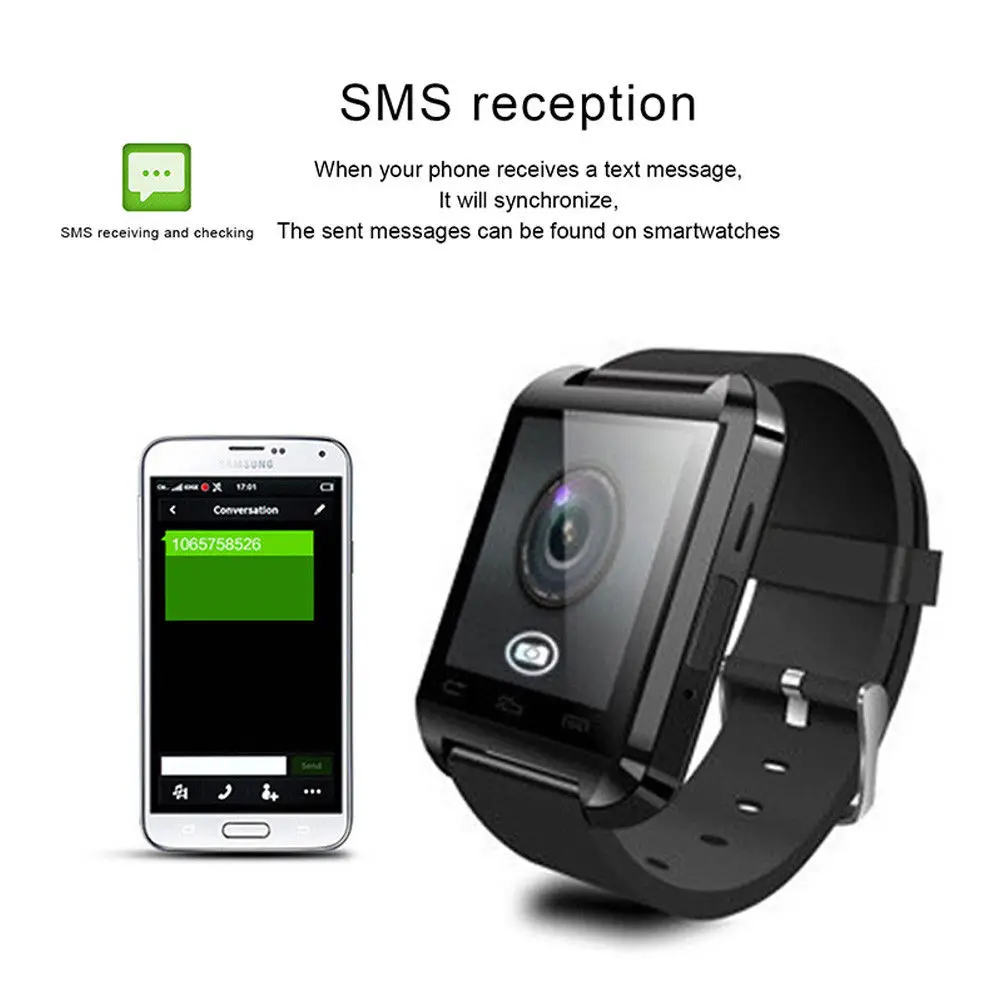 Умные часы Timethinker U8 с Bluetooth умные Reloj спортивные Шагомер наручные на базе Android IOS