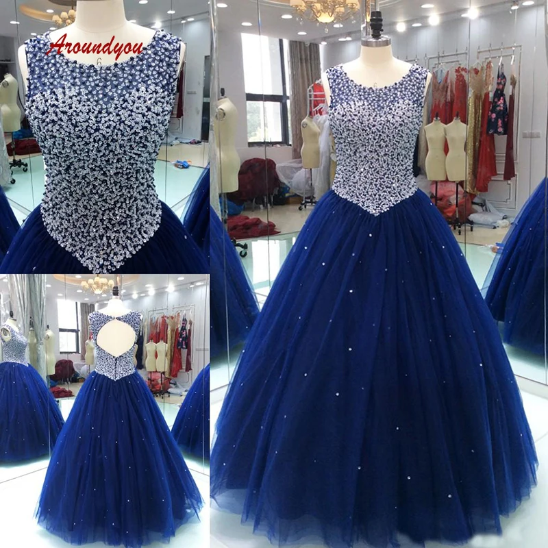 Роскошные бальные платья Quinceanera темно синее платье для выпускного бала 16 платьев