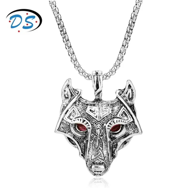 Dongsheng jewelry в стиле норвежских викингов Волчья Голова Цепочки и ожерелья