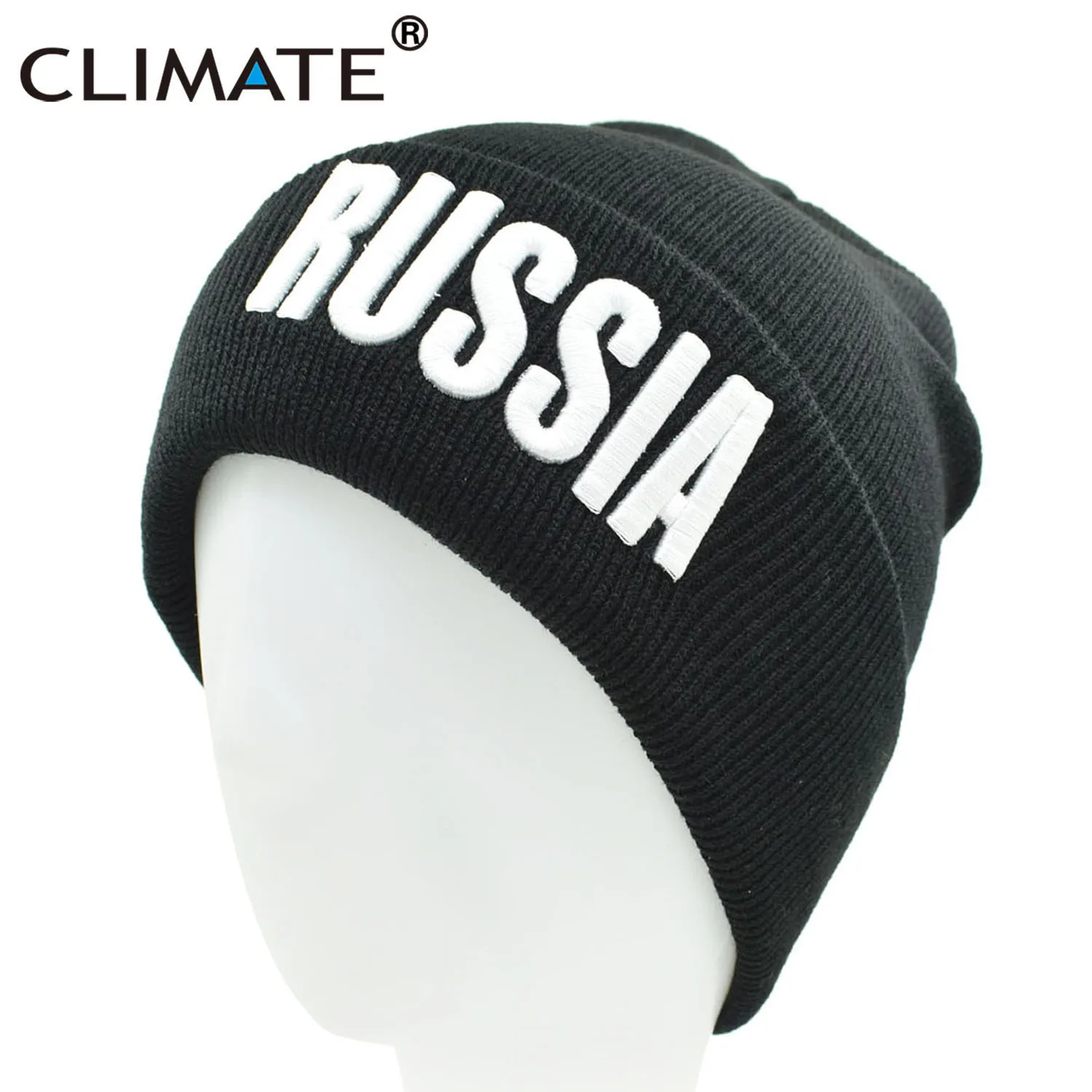 Шапка бини CLIMATE Россия шапочки с логотипом России черная на День для взрослых