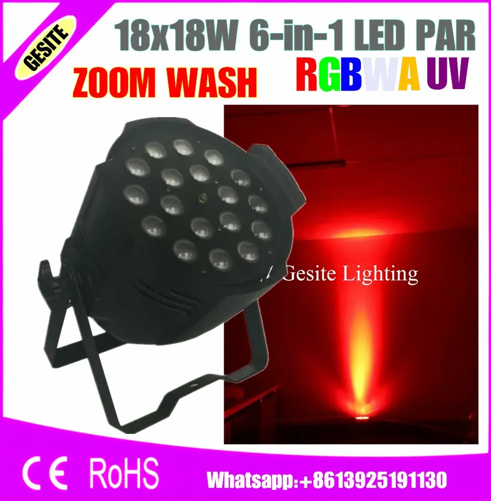 Заводская цена DMX Wash Par Can 6in1 RGBWAUV 18x18w LED Zoom | Лампы и освещение
