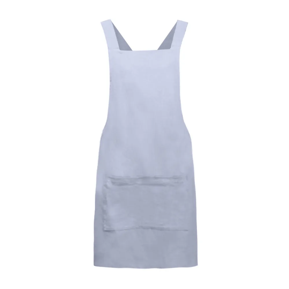 Women Cotton Linen Cross Back Apron Japanese Housework Kitchen Wrap Pinafore 11.8 | Дом и сад