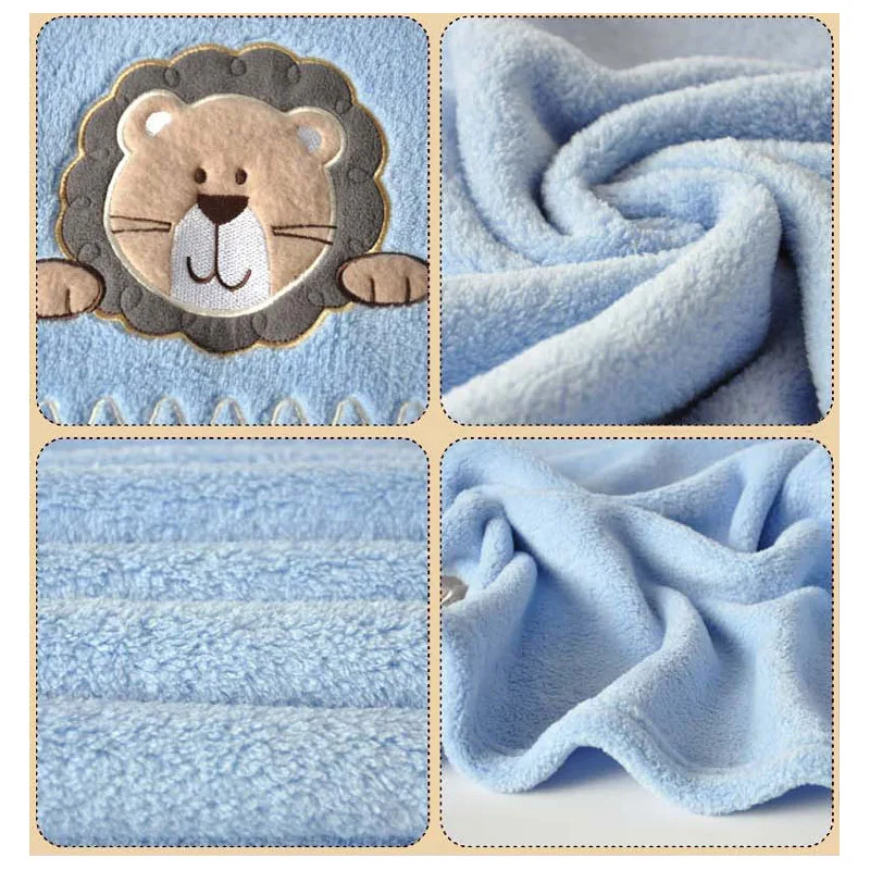 Коралловый флис мультфильм полотенце животного сова кролик лиса Лев Мягкий