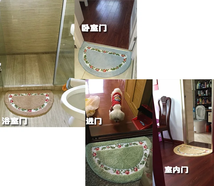 1 шт. роскошный жаккардовый коврик с полукруглым цветком для спальни