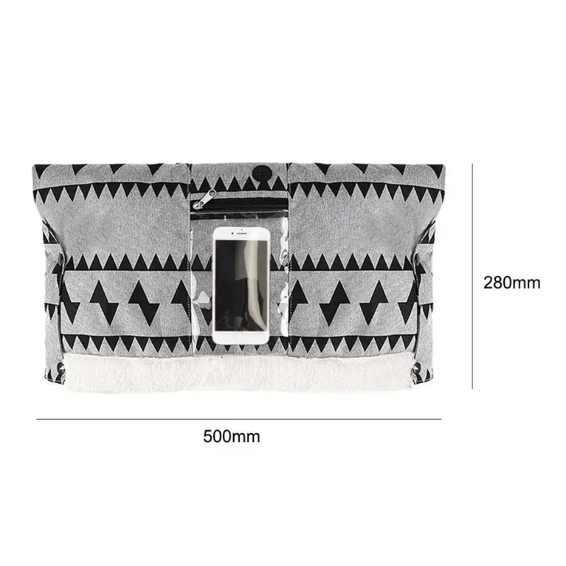 Winter Warm Fleece Baby Stroller Buggy Pram Gloves Hand Muff with Pocket Clutch Cart Muff Glove stroller accessories