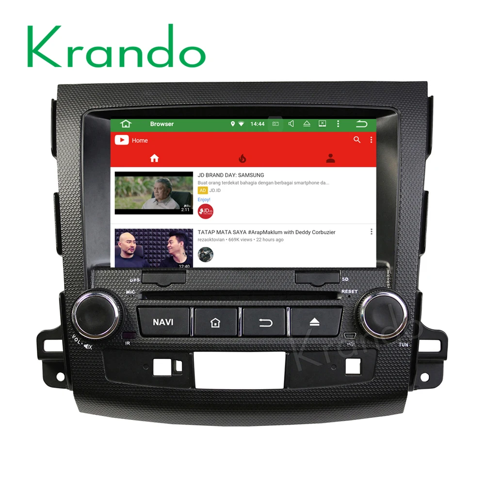 Автомобильный dvd-плеер Krando Android 9 0 для mitsubishi outlander 2006-2012 peugeot 4007 навигация