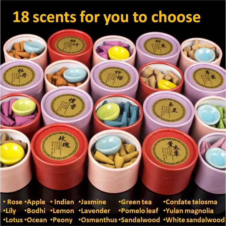 40 шт. натуральные башни благовония Индийские дым травяные цветные конусы башня