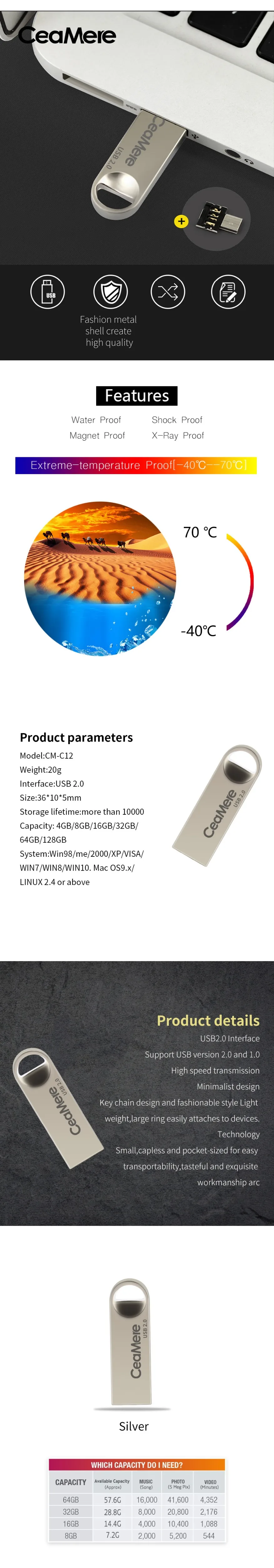 Ceamere C1 USB флеш-накопитель 8 ГБ/16 ГБ/32 ГБ/64 ГБ флеш-накопитель Флешка флеш-диск USB 2,0 карта памяти USB диск 512 МБ 256 Мб