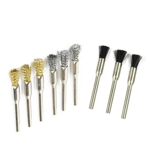 10 шт.лот 5 мм стальная проволокамедная проволоканейлоновая металлическая поверхность предварительная обработка шлифовальный круг щетка для инструментов