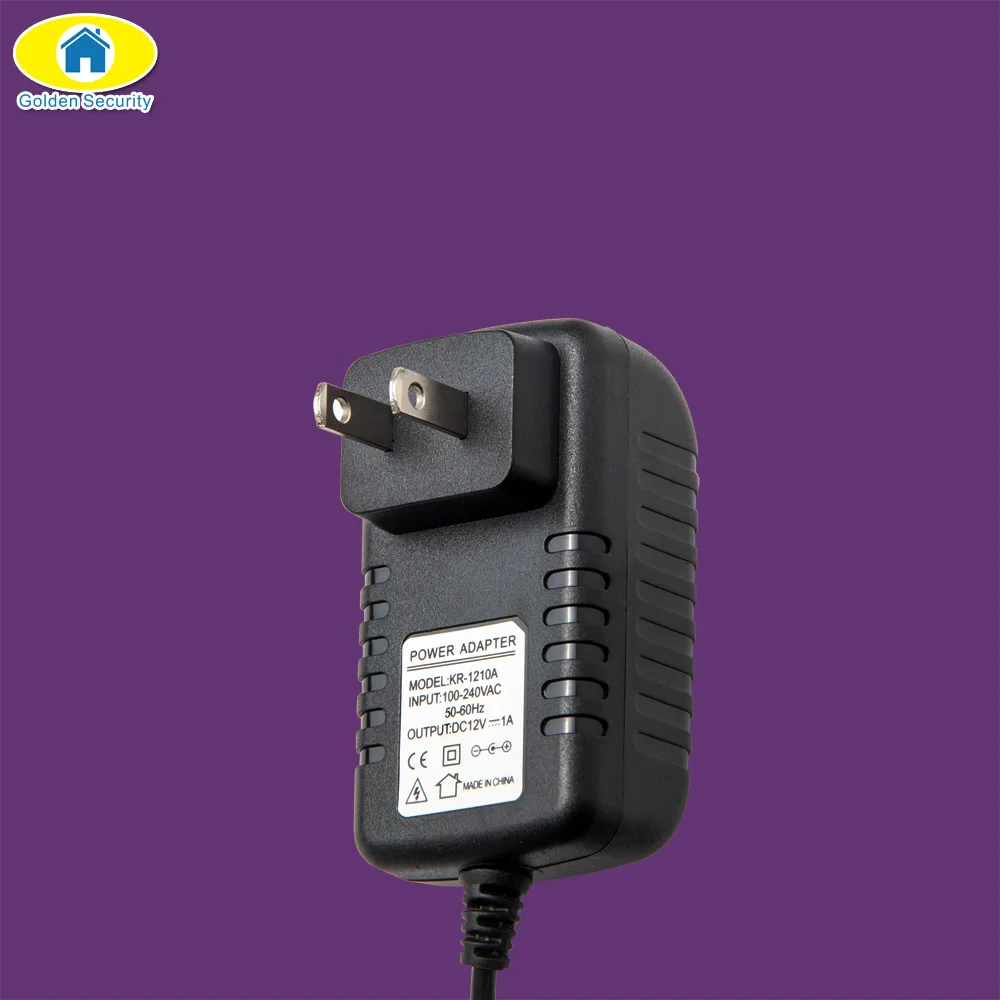 Золотой безопасный AC 100-240V DC 9V 12V 1A EU US UK AU Plug AC/DC адаптер питания зарядное устройство для проводных детекторов системы сигнализации 5,5*2,1 мм