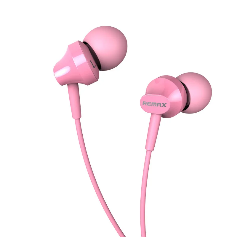 pink no packag Лучшая цена, оригинальные Взрывные Модели REMAX RM501, боковые наушники с микрофоном, стерео музыкальные басовые наушники для iPhone, xiaomi - Цвет: pink no packag