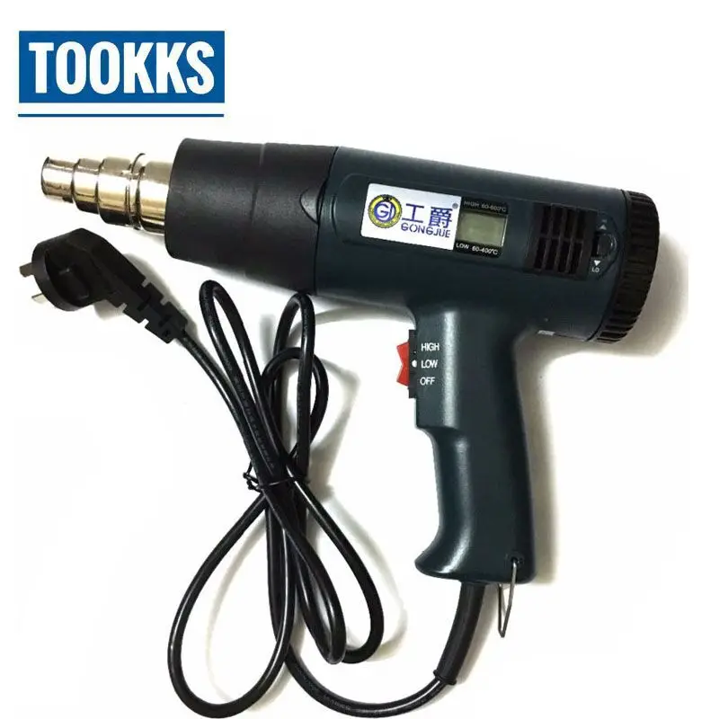 AC220V-240V 1600 Вт Тепловая пушка GJ-8016 Регулируемый температурный цифровой дисплей Bga паяльная Распайка пистолет горячего воздуха