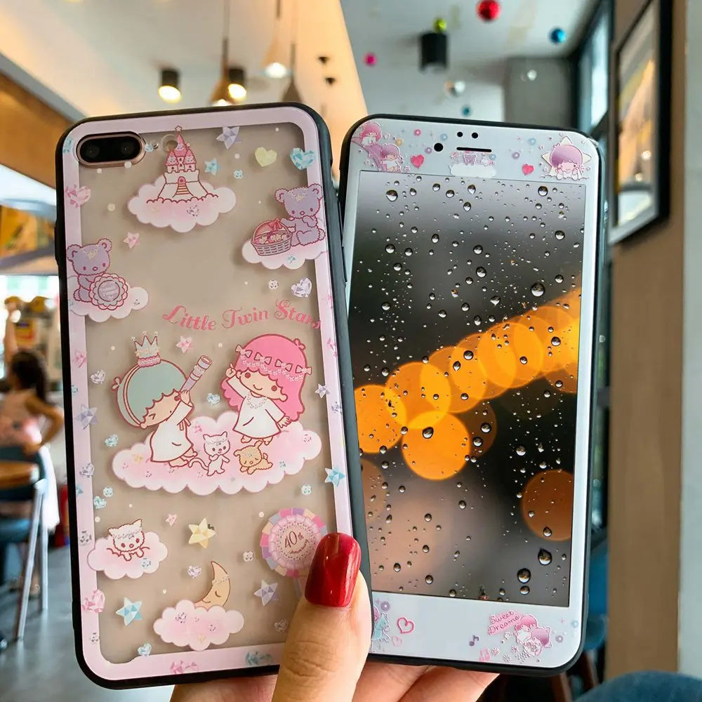 KISSCASE милый Gemini выдолбленный с передней пленкой чехол для iPhone 6 7 8 Plus X XS Чехлы MAX XR 6s7